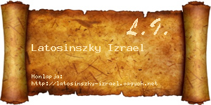 Latosinszky Izrael névjegykártya